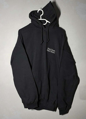 Hard Times, Hard Techno® Embroidered Hoodie (White Logo) 🚨 - Kikillo Club
