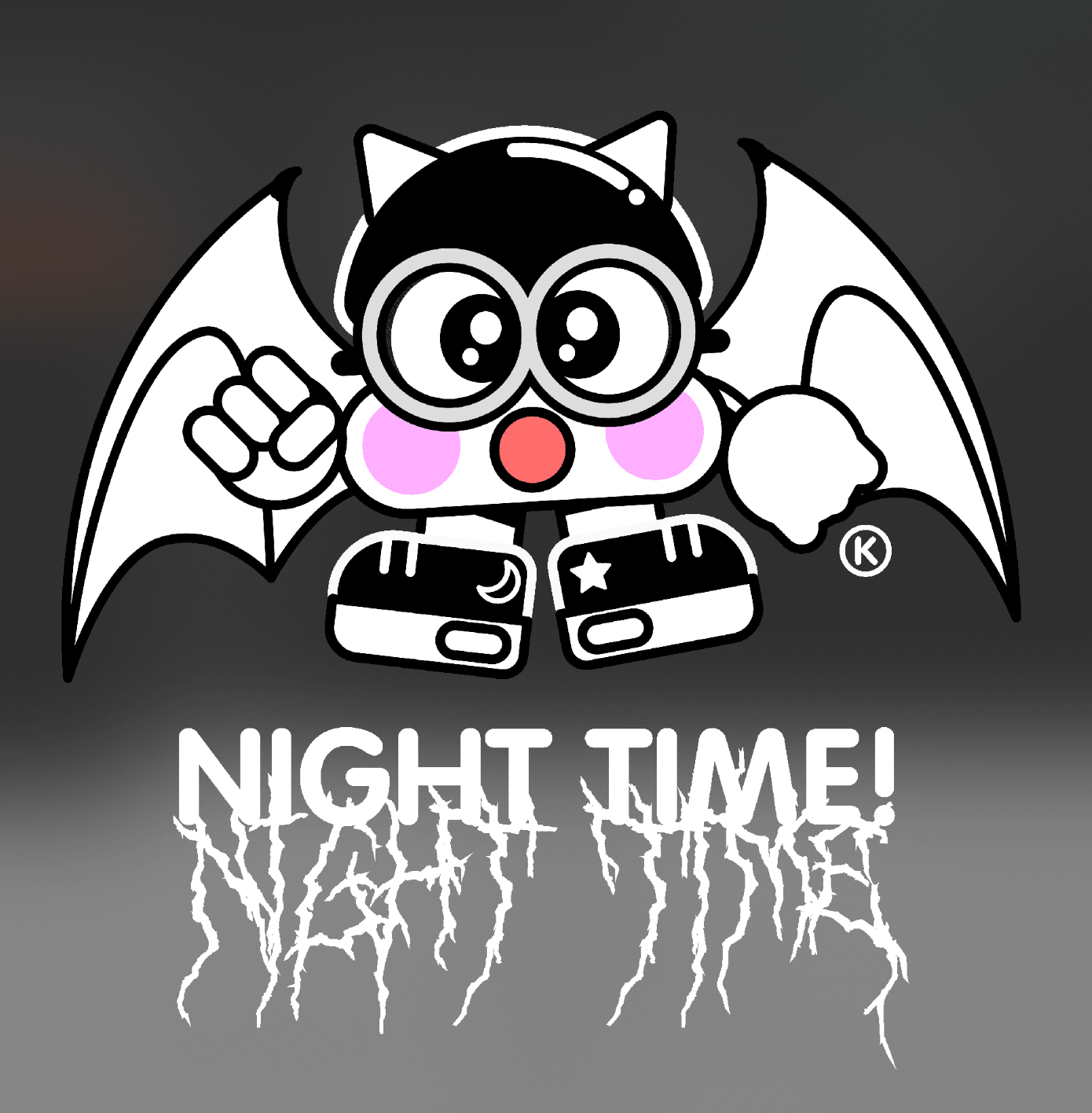 NIGHT TIME!® Hoodie (Black) - Kikillo Club