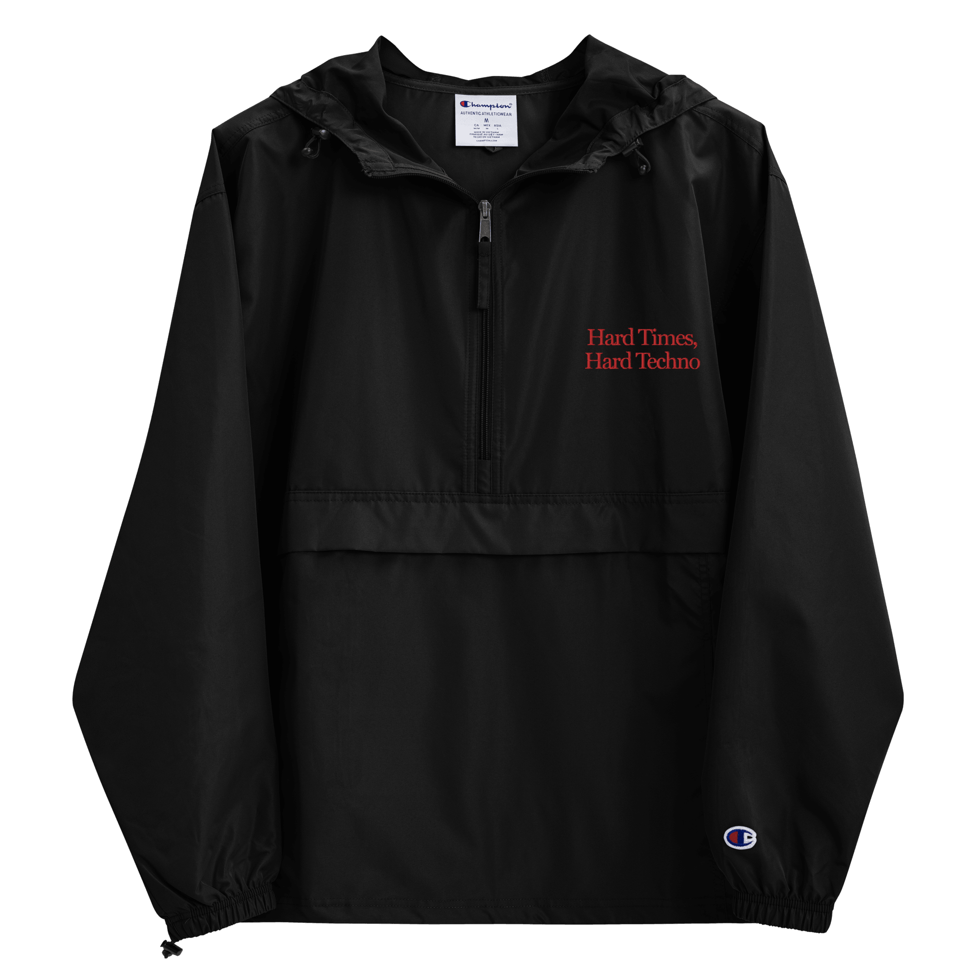 Hard Times, Hard Techno® Champion Embroidered Packable Jacket - Kikillo Club