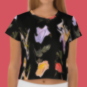 Falling Flowers® All - Over Print Crop Tee - Kikillo Club