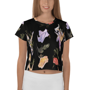 Falling Flowers® All - Over Print Crop Tee - Kikillo Club