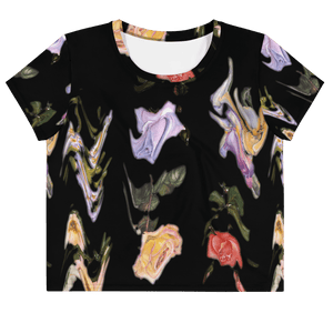 Falling Flowers® All - Over Print Crop Tee - Kikillo Club