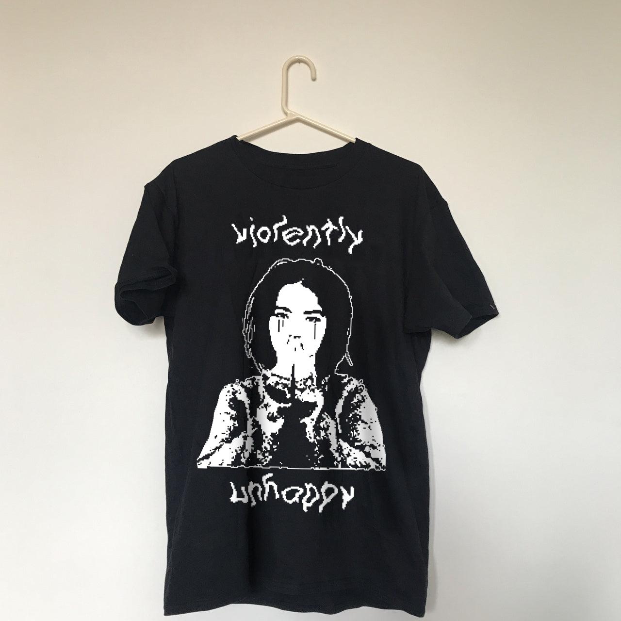 Violently Unhappy® Black T-Shirt - Kikillo Club
