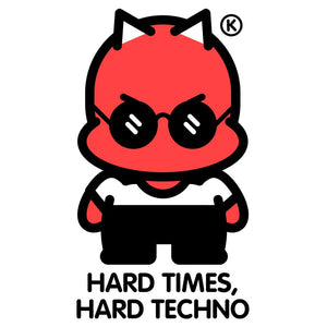 Hard Times, Hard Techno® Hoodie (GREY/BLACK) - Kikillo Club