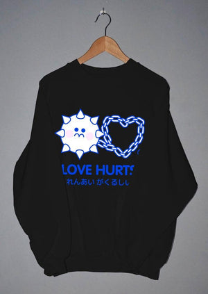 LOVE HURTS 2® Sweatshirt (white, black) - Kikillo Club