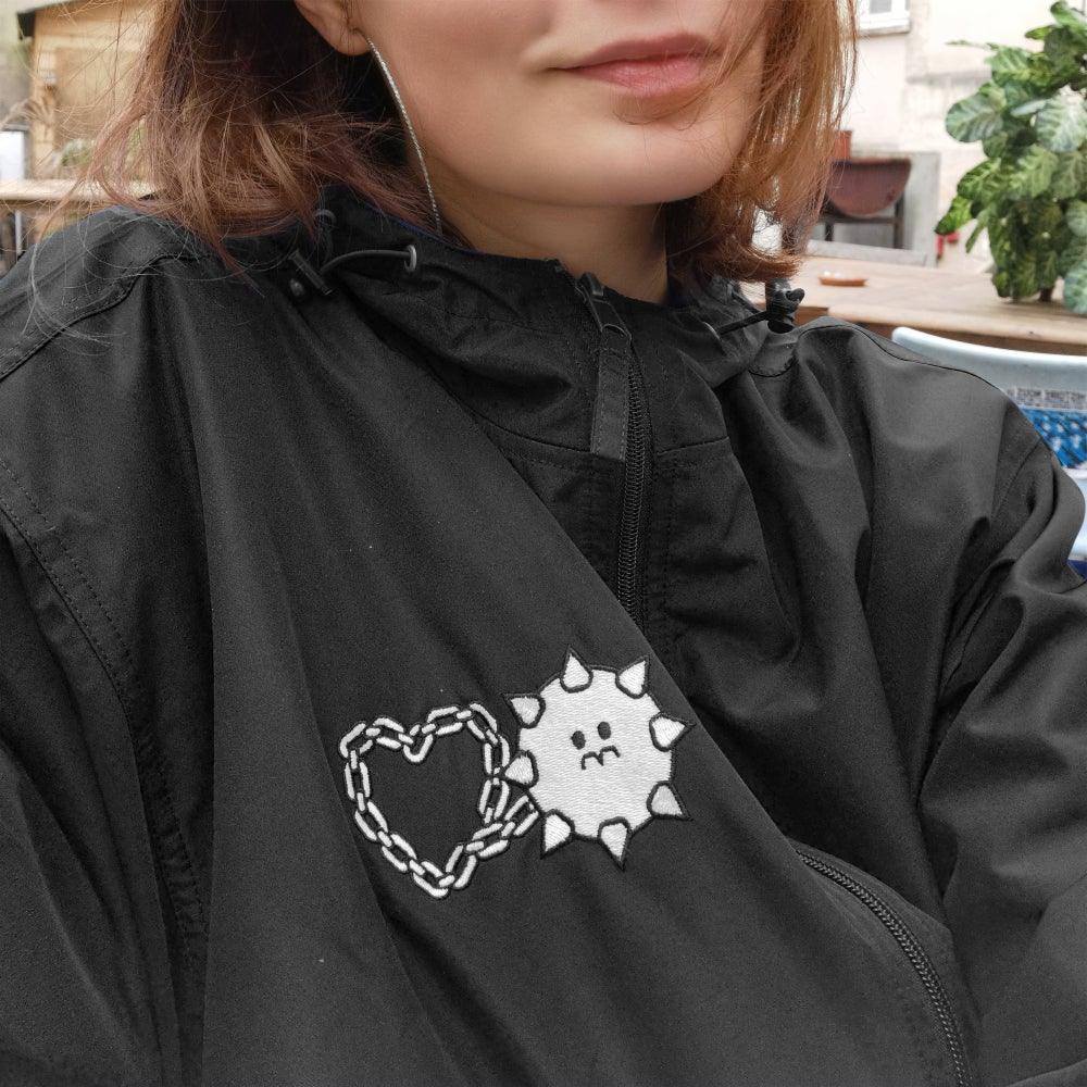 Love Hurts® x Champion Embroidered Packable Jacket (BLACK) - Kikillo Club